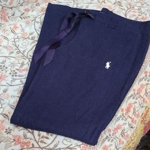 Polo Ralph Lauren Navy Linen Trousers